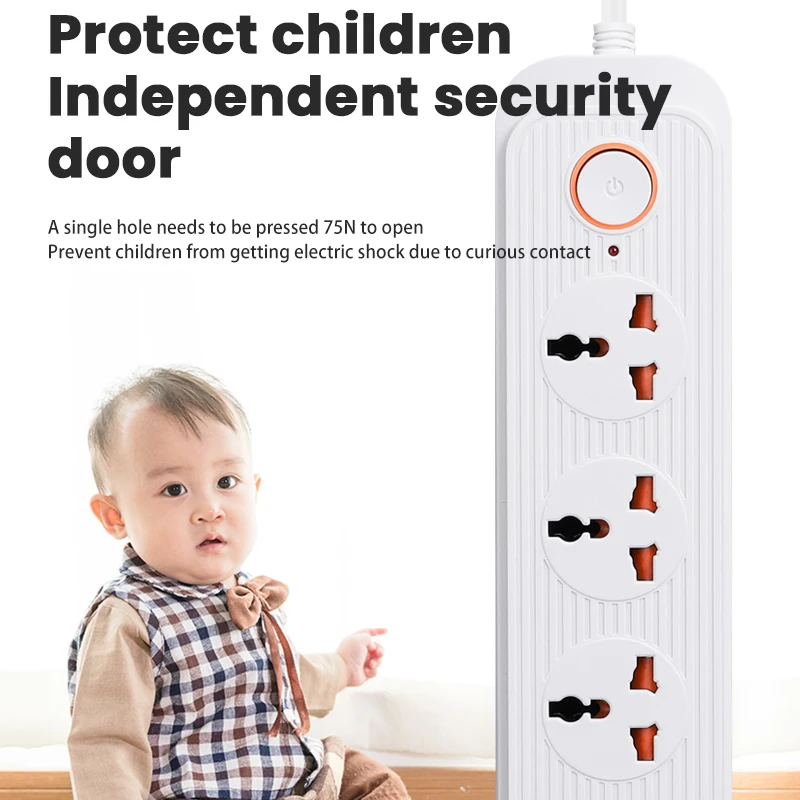 Розетка сетевая с удлинителем USB универсальная розетка для защиты от перегрузки