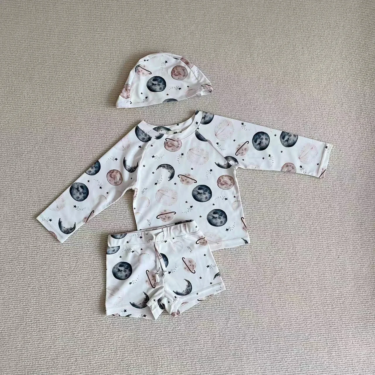 Children's Swimsuit 2022 Summer Cartoon Sunscreen Boy's Split Swimsuit Swimming Trunks Three-Piece Swimsuit Children's Clothing