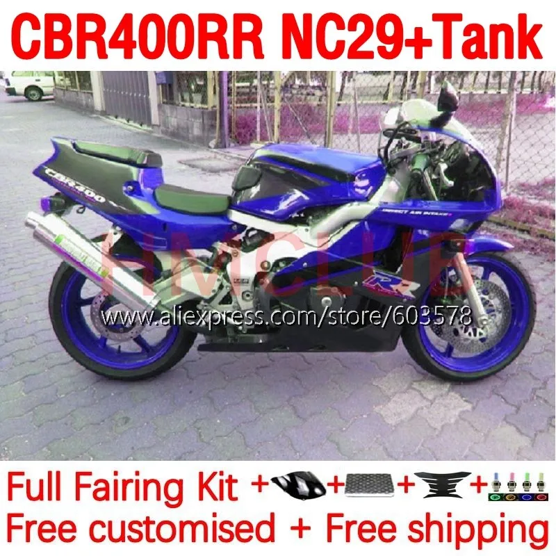 

+ Бак CBR400RR для HONDA NC29 CBR400 400 RR 400RR 94 95 96 97 98 99 1994 1995 1996 1997 1998 1999 обтекатель 198No.154 синий блеск