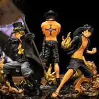 one piece 3pcsset anime figurine ace sabo luffy 17cm dxf brotherhood figure action figures pvc collection model toy kid gift