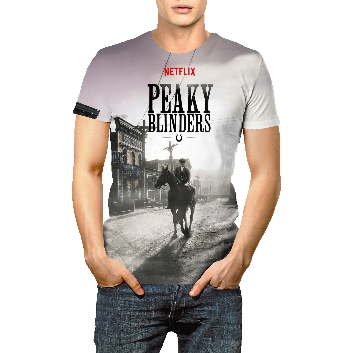 

Футболка мужская с коротким рукавом и принтом «глайки»