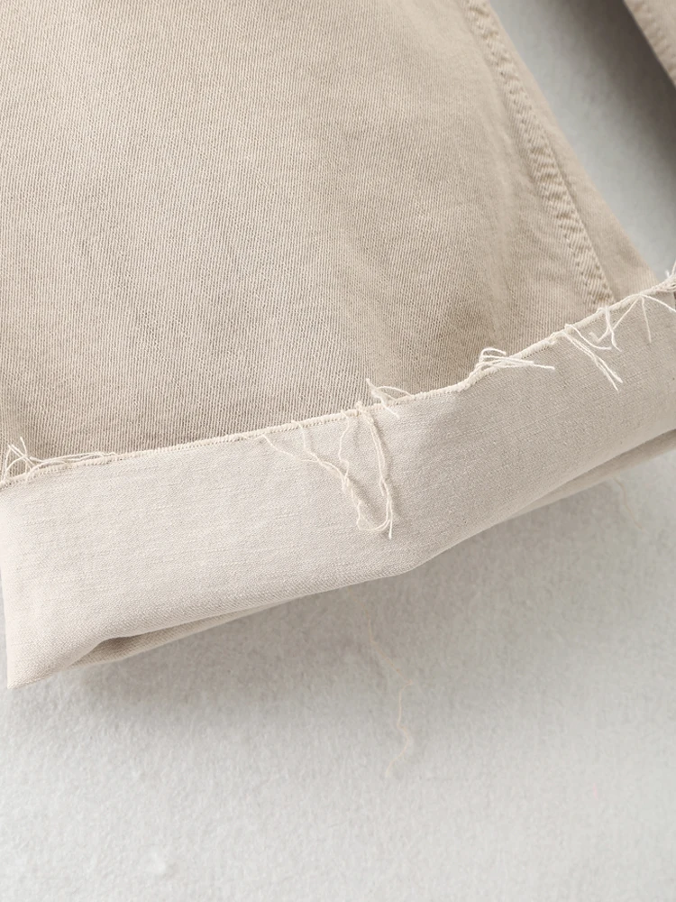 PAILETE Women 2023 fashion back patch pockets denim straight jeans vintage high waist zipper fly female trousers mujer