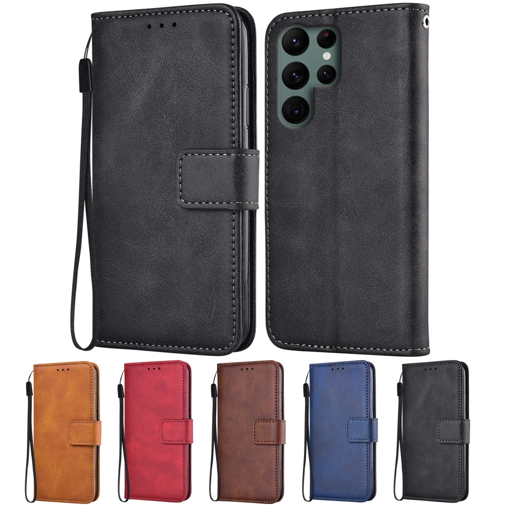 

Чехол для Samsung Galaxy S22 Ultra SM-S908 6,8 '', кожаный чехол-книжка с бумажником для Samsung S22, Ультратонкий чехол для телефона