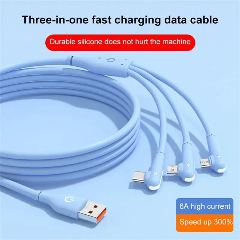 

66w Data Line For Samsung Galax Car Charging 6a Three-in-one Data Cable For Apple Android Type-c 2023 For Xiaomi 12t Pro New