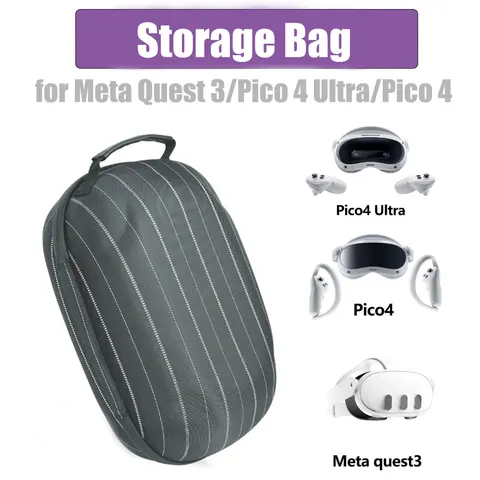 Защитная сумка для хранения для Meta Quest 3 VR гарнитуры, дорожная переноска чехол EVA, коробка для хранения для Pico 4 Ultra/Pico 4 VR, аксессуары