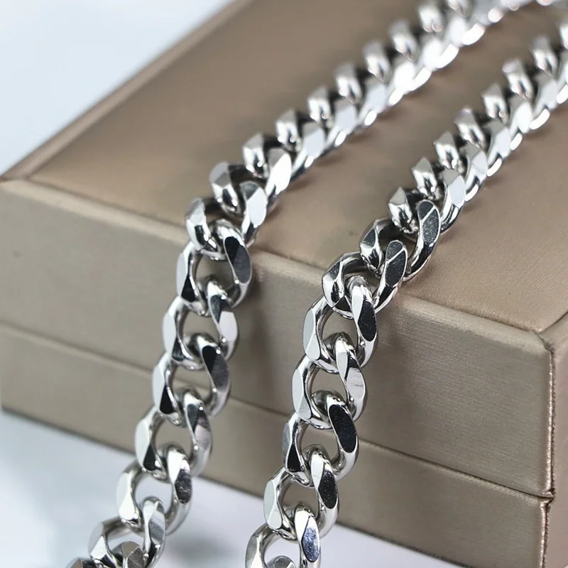 WZNB 1meter/Lot Stainless Steel Cuban Chains For Jewelry Making Bracelet Necklaces Accessories DIY Supplies Bulk Wholesale