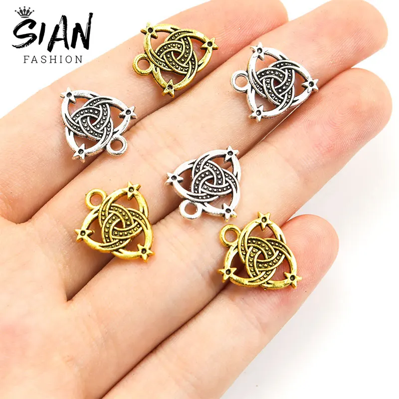 20pcs Triskel Wicca Pendant Charms Celtic Knot Amulet Triquetra Charms DIY Alloy Accessory Jewelry Making Necklace Bracelet Gift