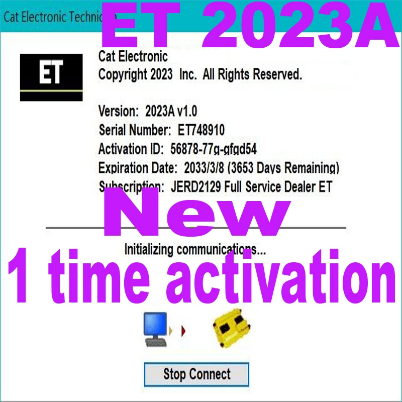 

Диагностический инструмент для грузовиков 2023 Real CAT ET3 Adapter ET 4 USB WIFI Version для cat3 active remot plus с кабелем J1939 14pin, для ноутбука CF-MX4