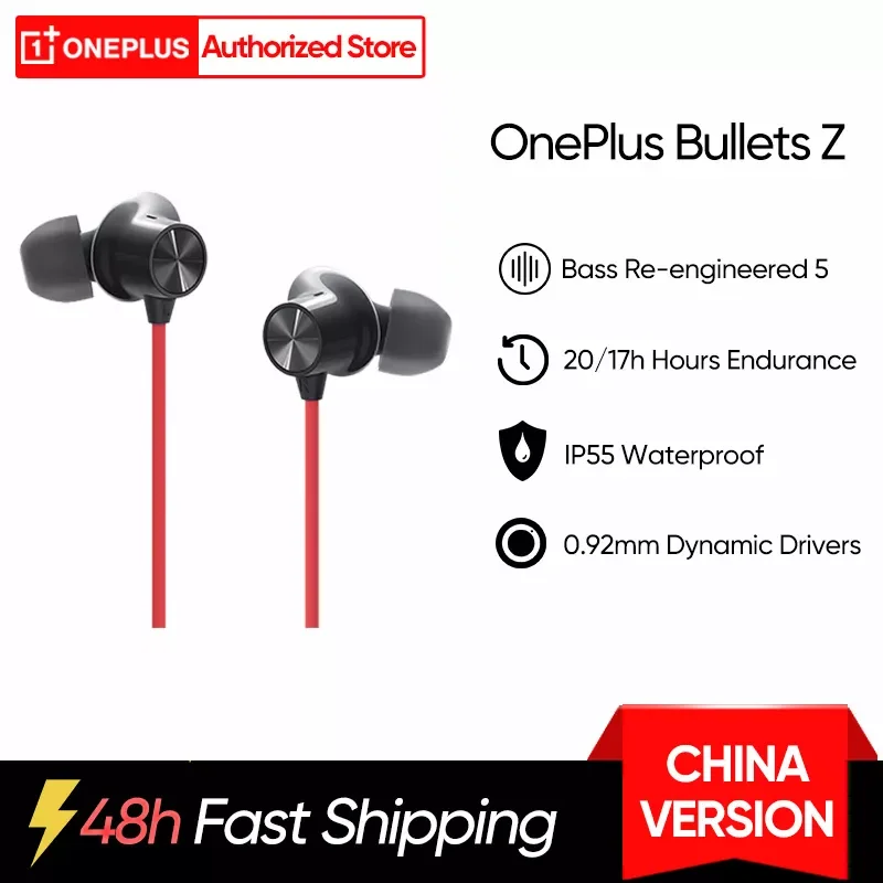

Беспроводные наушники OnePlus Bullets Z с Bluetooth, наушники-вкладыши, Беспроводные спортивные наушники
