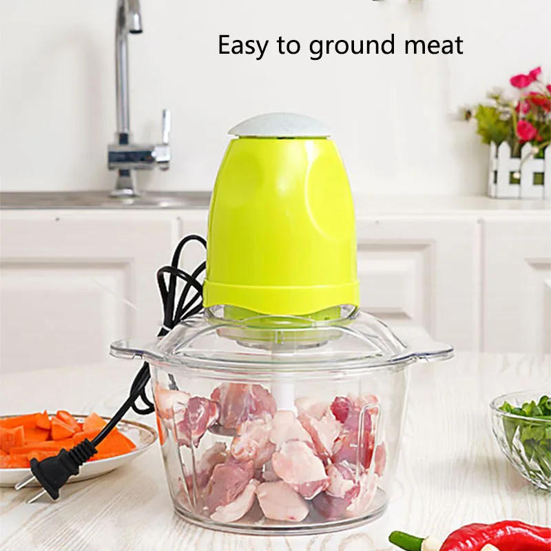 

Electric Food Processor Chopper 2L Blender Meat Grinder For Babyfood Vegetables Onion Garlic Multi-Function Kitchen Tool