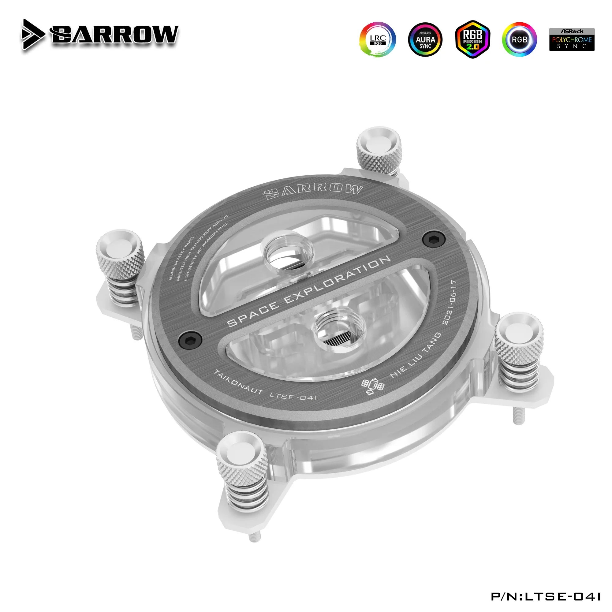 Блок водяного охлаждения процессора Barrow для Intel X99 AMD акриловая/POM жидкостная