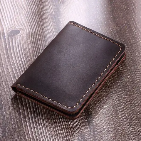 Кожаный кошелек ручной работы для кредитных карт Crazy Horse кожаный кошелек для карт из натуральной кожи