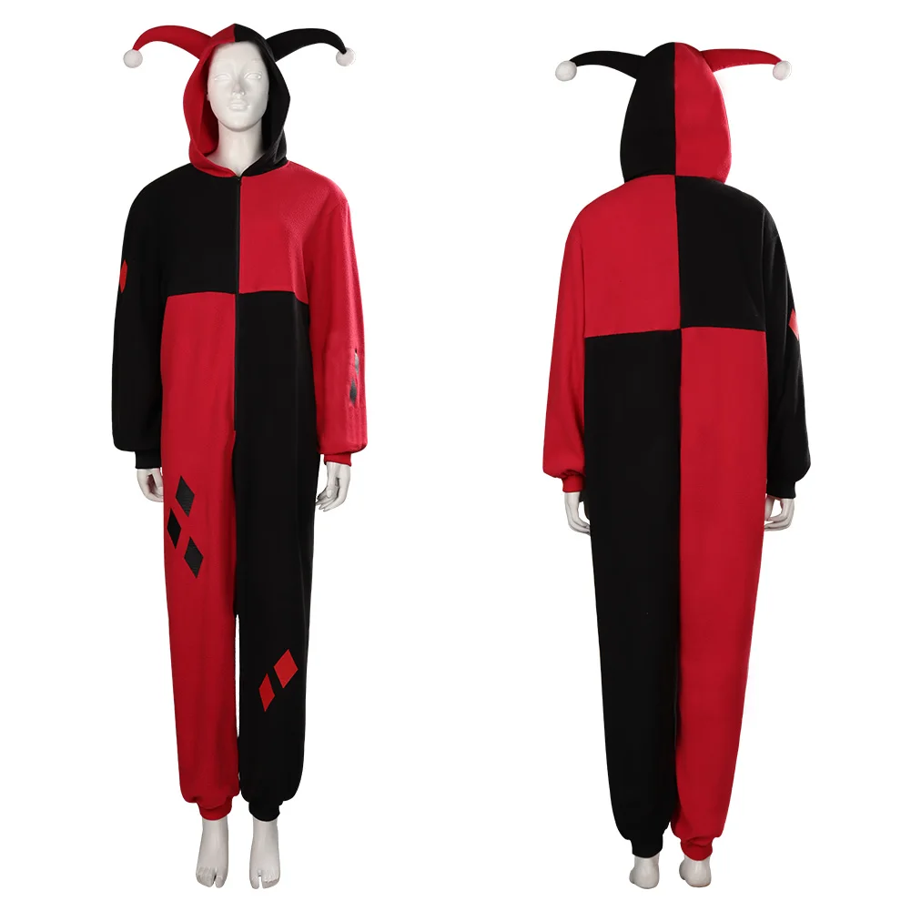 

Quinzel Cosplay Costume Adult Jumpsuit Sleepwear Pajams Outfits Halloween Carnival Suit