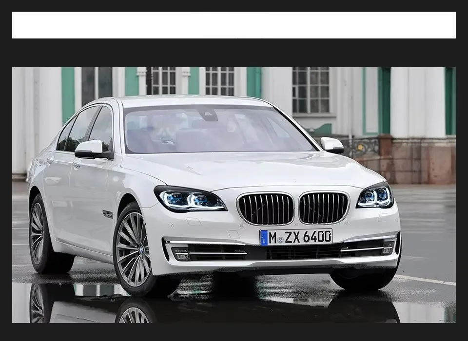 Фото Светодиодные фары LXBY для BMW F01 F02 2013-2015, желто-белые, с двойными ДХО, стоп-сигналом и указателями поворота, подключи и работай №4