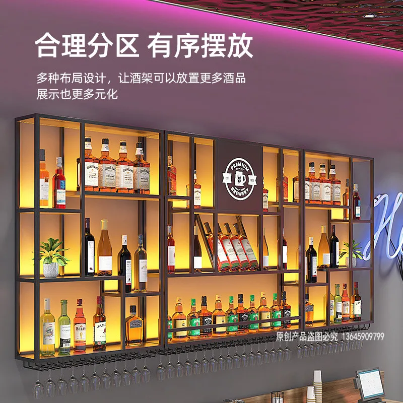 Железный художественный креативный стеллаж для ресторана красного вина барной