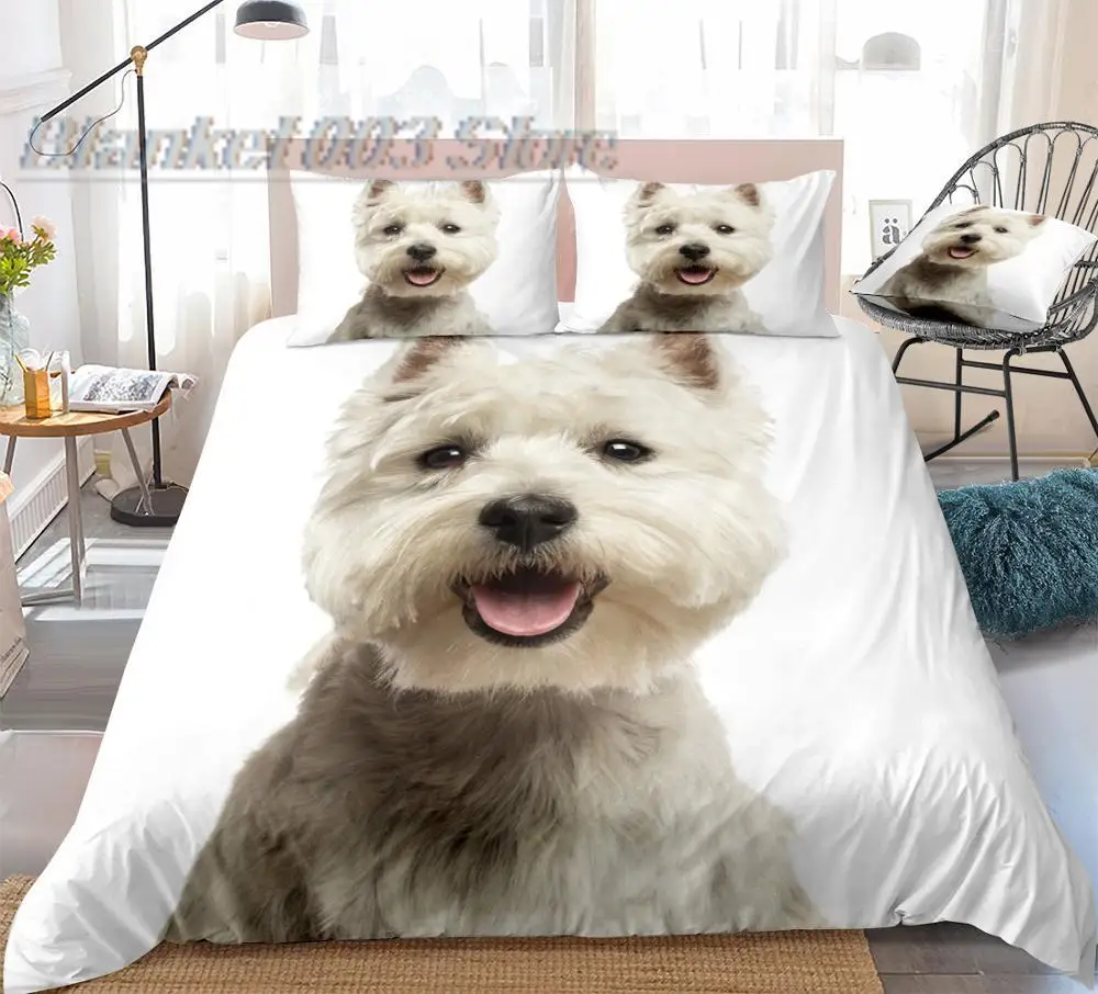 

Комплект постельного белья West Highland White Terrier с 3D рисунком собаки, 3 предмета, дропшиппинг