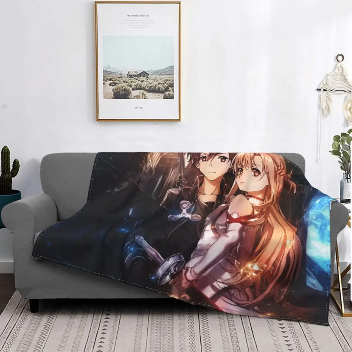 

Меч искусство онлайн Kirigaya Kazuto одеяла для подростков из аниме коралловый флис семейная спальня постельное белье диван покрывало