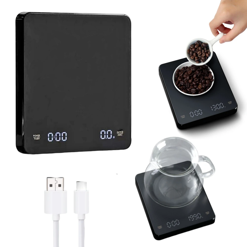 

Умные капельные весы для кофе, портативные цифровые бытовые пищевые весы с таймером и USB, кухонные инструменты
