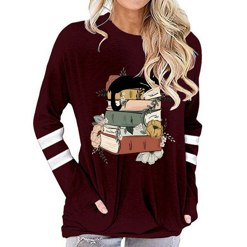 Женская хлопковая футболка с длинным рукавом Винтажная Футболка принтом кошки и