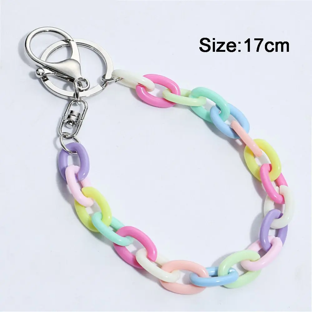 Fashion Jewelry Colorful Keys Rope Girls Lady Phone Lanyard Acrylic Chain Phone Case Hanging Cord Mobile Phone Chain