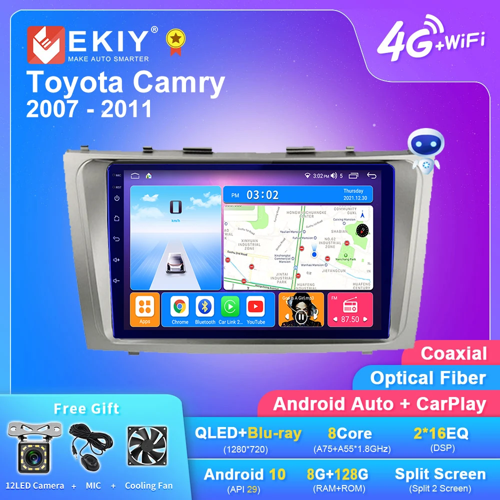 EKIY T7 DSP Android 10 Авторадио для Toyota Camry 2007 2008 2009 2010 2011 стерео мультимедийная навигация
