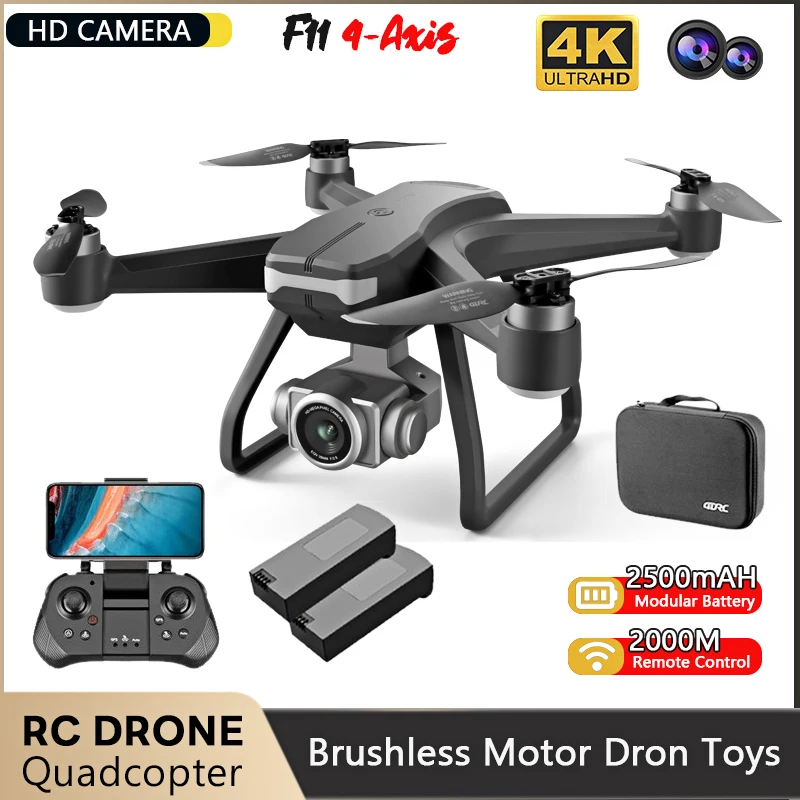 

F11 Drone Pro 4K Dual Hd Camera Wifi FPV Height Hold Foldable Brushless Motor Professional Rc Quadcopter Drone Gift Toy For Boy