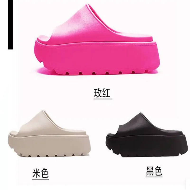 

New Summer Women Non-Slip Platform Slippers UNISEX Peep Toe Outdoor Casual Shoes for Woman Flat Bottom Comfortable Beach Slipper