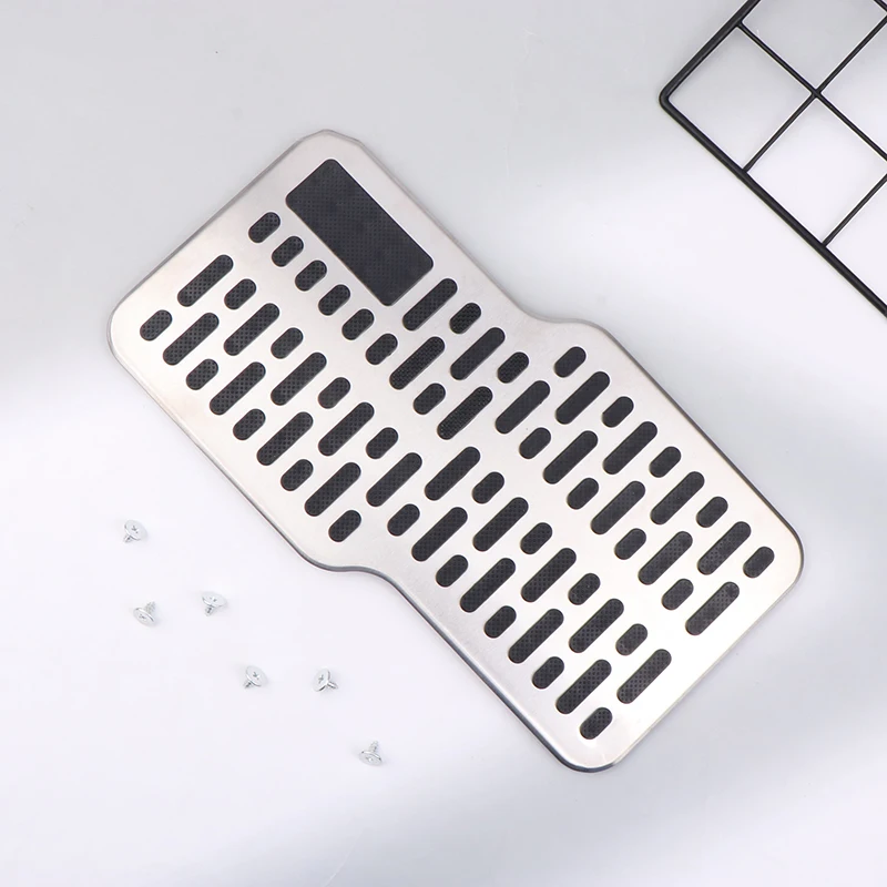 

Авто подставка для ног, педаль, накладка, напольные ковры, нескользящая накладка на пятку из нержавеющей стали для грузовика, внедорожника, черный, бежевый, коричневый, автомобильные аксессуары