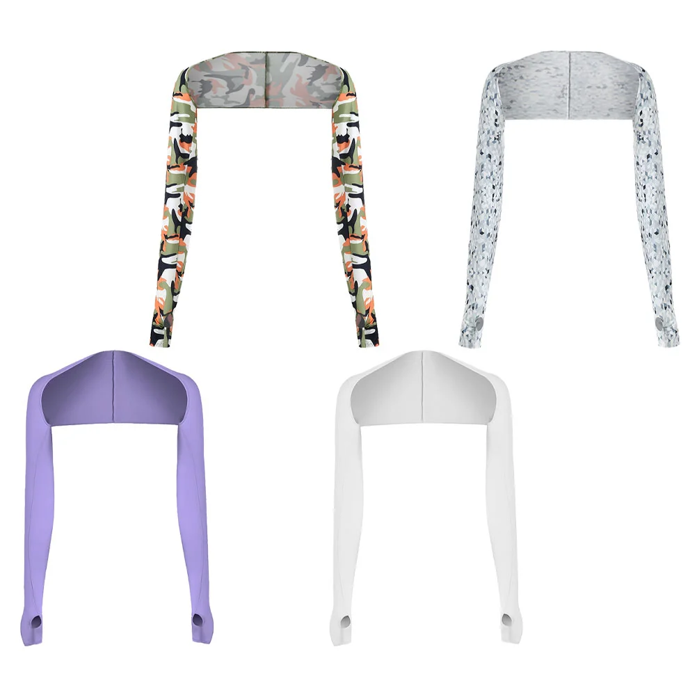 

4 Pcs South Korea Sun Protection Arm Sleeves Holders Women Shawl Covers Polyester Women's