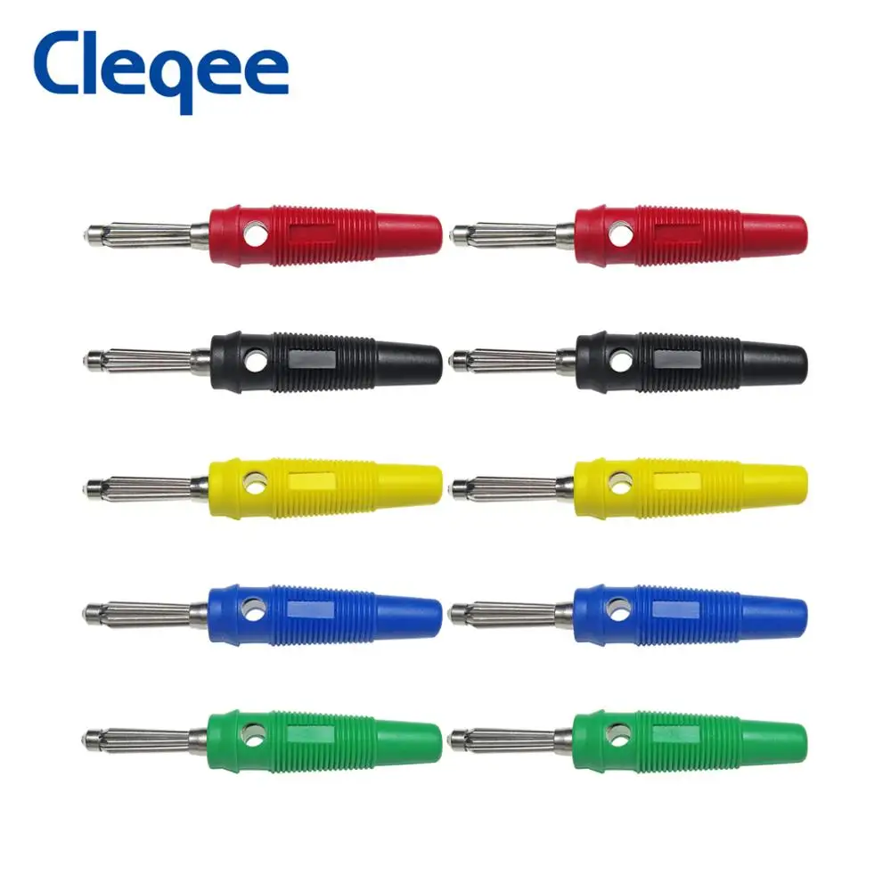 

Cleqee P3008 10 шт. 4 мм медный разъем типа банан для усилителя динамика тестовые щупы разъем