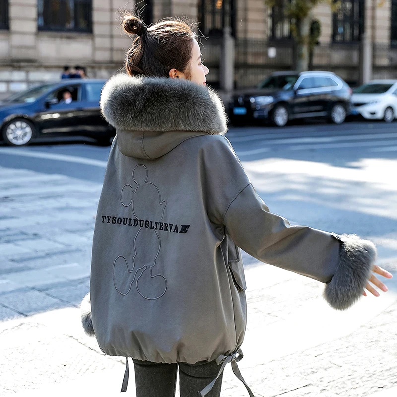 Fleece thickened short pie overcoming women's 2022 new winter explosive cotton coat small cotton jacket cotton jacket coat