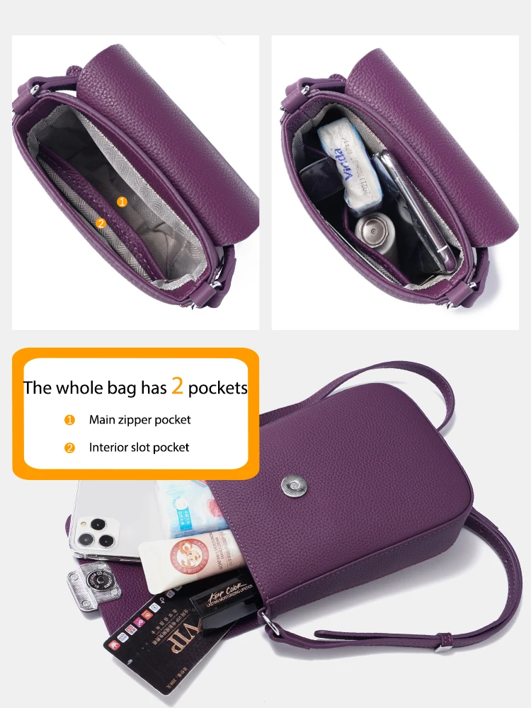 Zency 100% Real leather Female Crossbody Bag Summer Small Bag 2023 Trendy Casual Shoulder Purses Handbag Women Flap Phone Bags