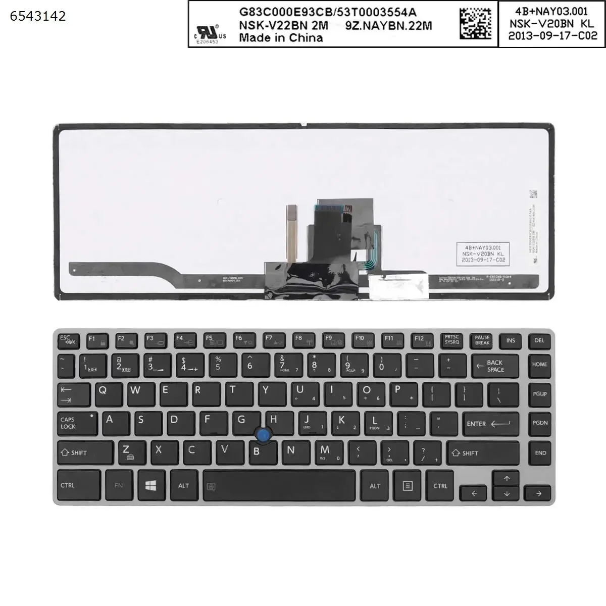 

US Laptop Keyboard for TOSHIBA Tecra z40-a z40-b GRAY FRAME BLACK Backlit With Point stick Dismantle the machine