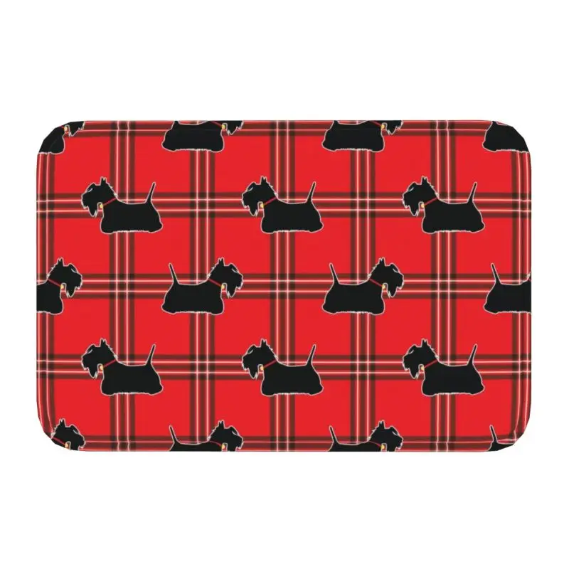 

Scottie Dogs Front Door Mat Anti-Slip Waterproof Scottish Terrier Dog Doormat Floor Bathroom Rug Toilet Living Room Carpet