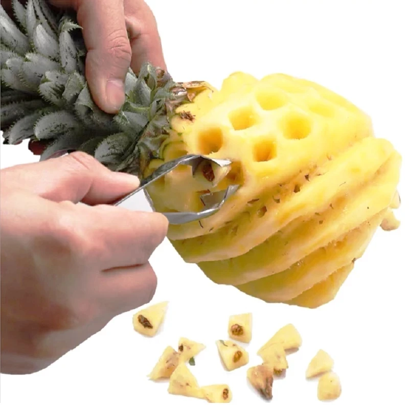 

Portable Creative Practical Stainless Steel Cutter Pineapple Eye Peeler Seed Strawberry Remover Clip Home Kitchen Fruit Tools