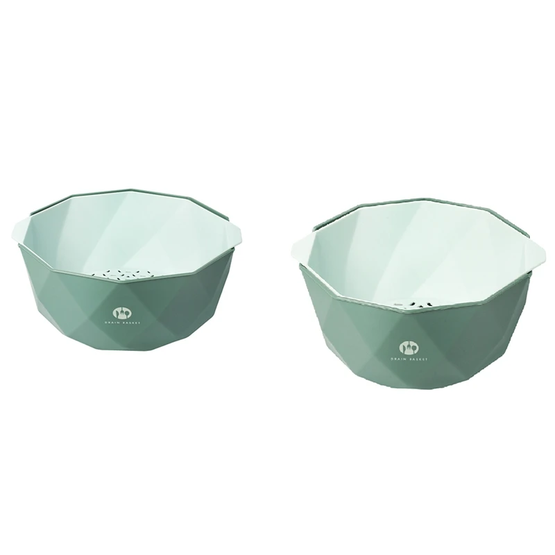 

Корзина для мытья овощей, Двухуровневая сливная корзина для кухни, бытовой инструмент для хранения фруктов в раковине, креативный