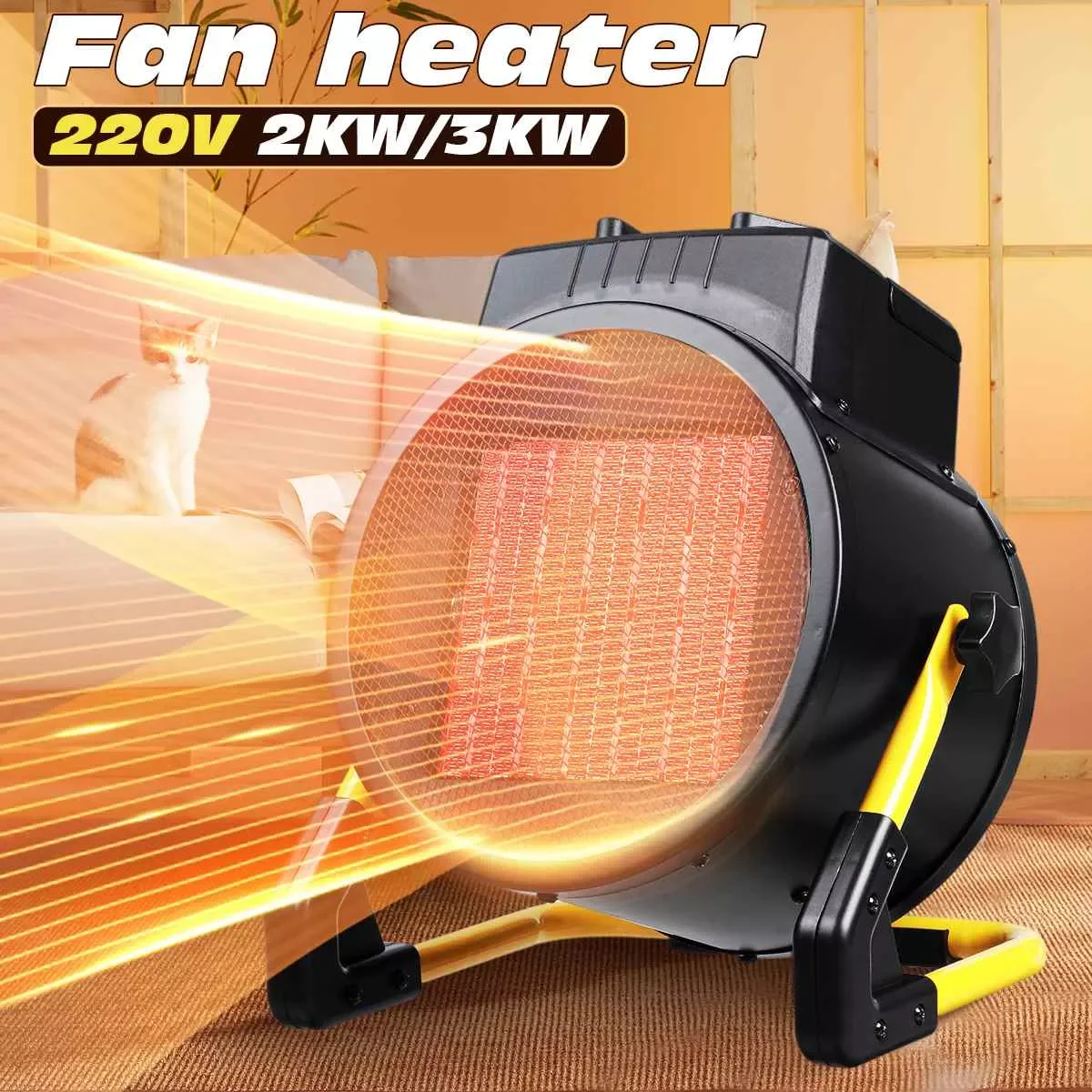 

2/3KW Fast Electric Heater Fan Mini Portable Heater Stove PTC Ceramic Warmer for Winter Household Indoor Heating Camping