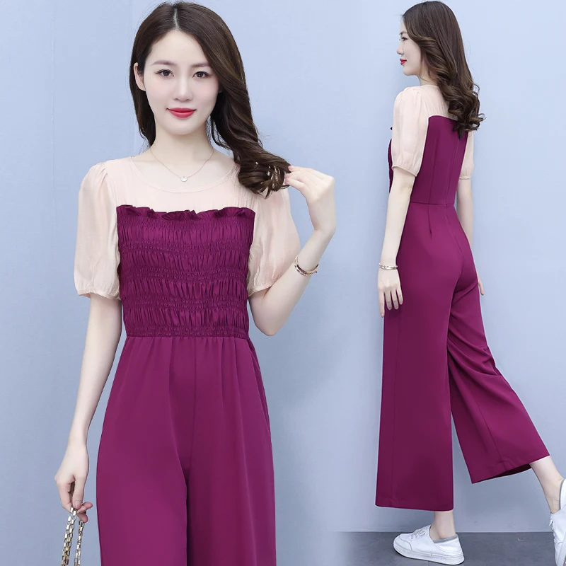 

Женский комбинезон с коротким рукавом, комбинезон в стиле пэчворк, лето 2023