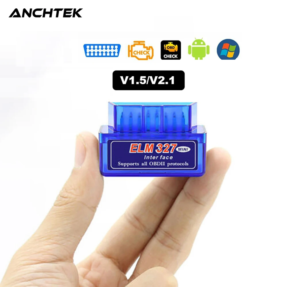 

Автомобильный Bluetooth-сканер Anchtek OBDII ELM327 Mini V2.1 V1.5 OBD2 автомобильный тестер ELM 327 Диагностический инструмент для Android Windows Symbian