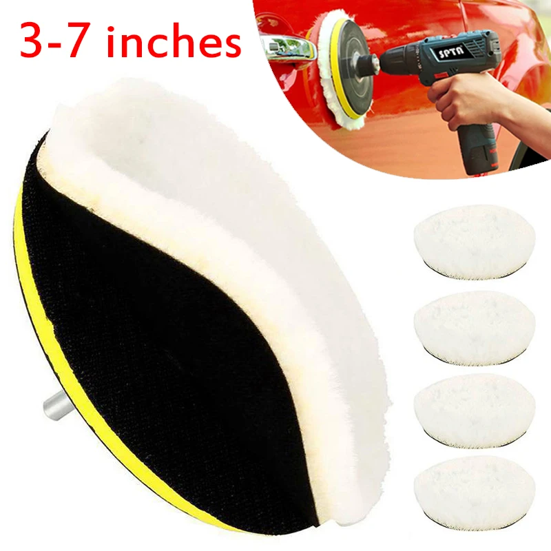 3/4/5/6/7 Inch Car Polish Pad Soft Imitated Wool Polishing D