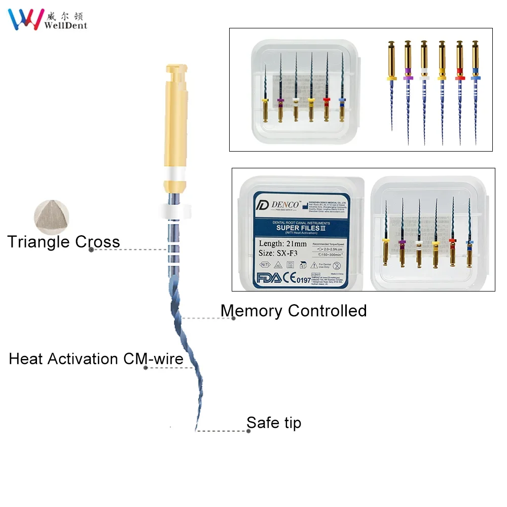 6 шт./коробка гибкие стоматологические трубки из никелевого титанового сплава