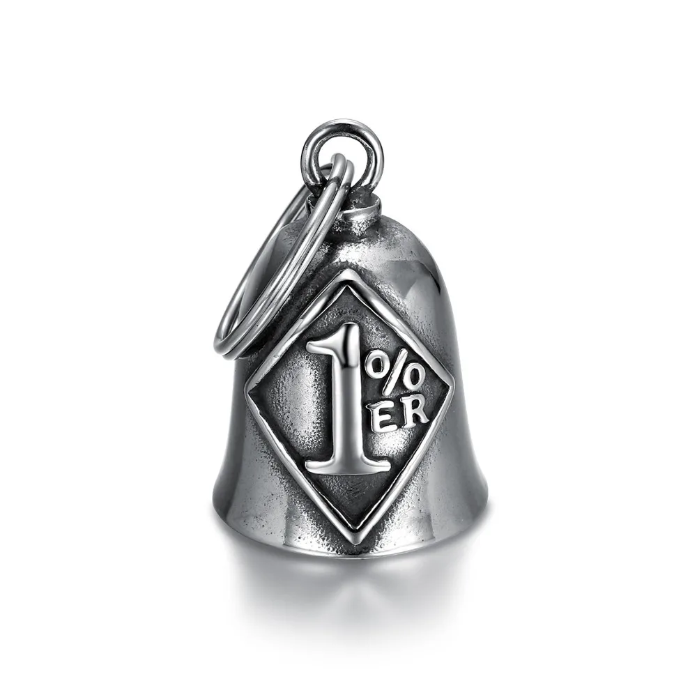 

European and American Personality Vintage 1% Er Bell Pendant Motorcycle Wind Bell Pendant Necklace