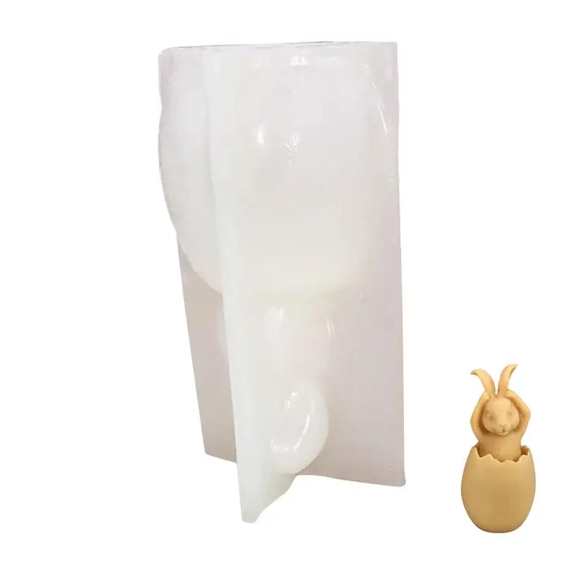 

3D Rabbit Resin Molds Handmade Candle Making Mould Wax Epoxy Resin Casting Soap Mold Silicone Rabbit Egg Mold Cute 3D Mold