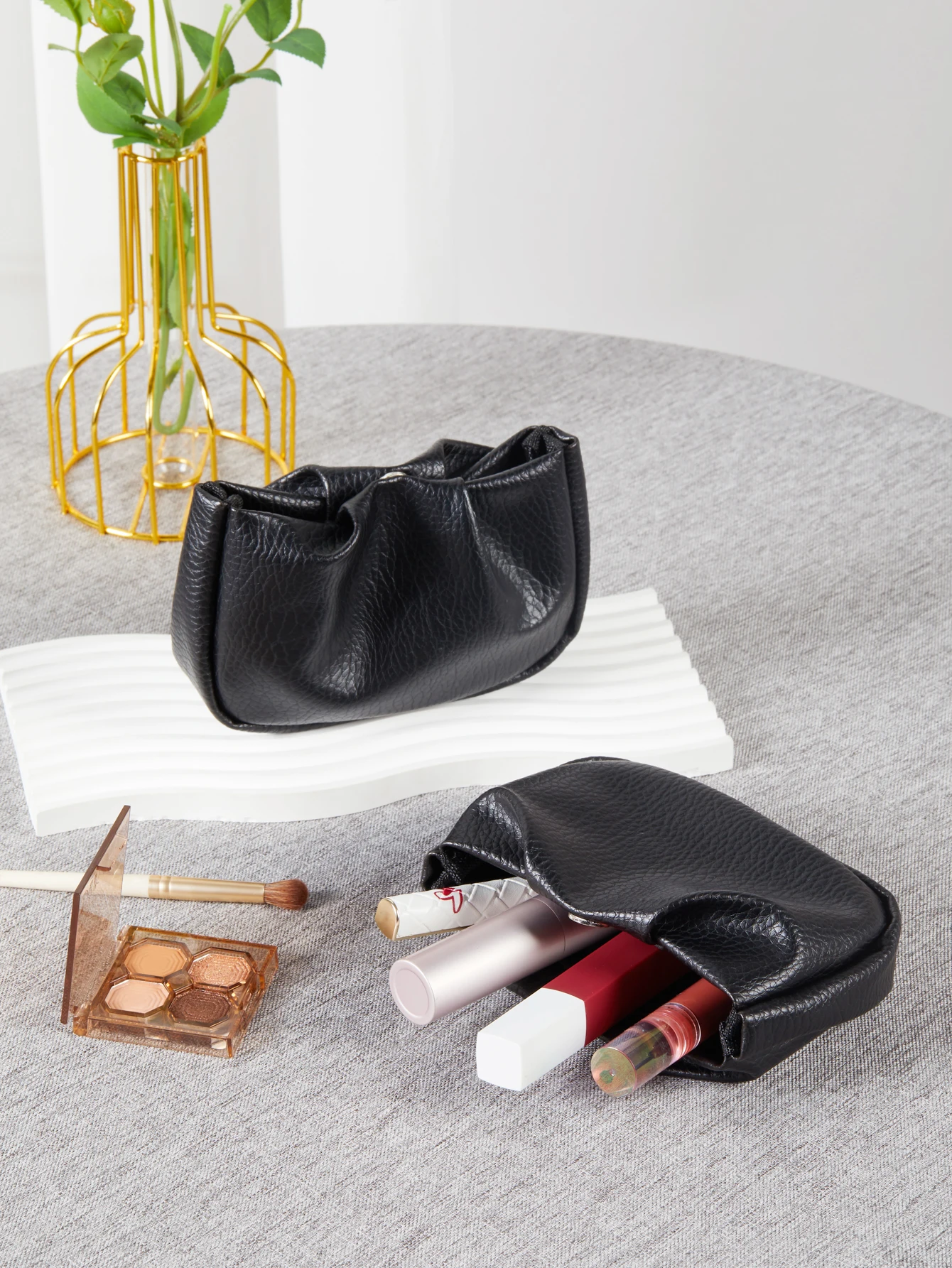 Большая Черная Косметичка С Личи 1 Шт. Для Путешествий Органайзер Кистей Женские