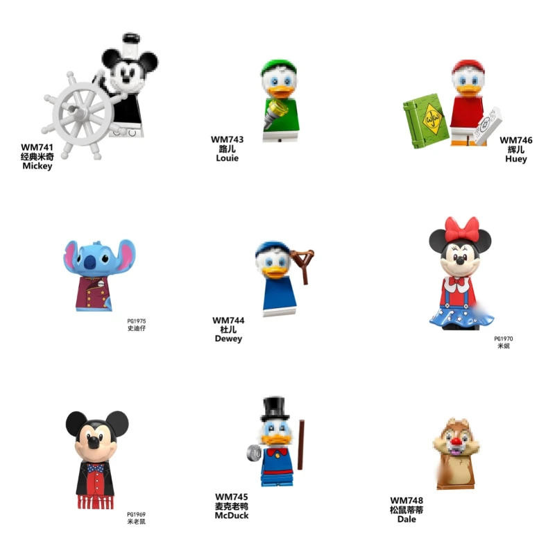 

Disney anime Classic Figure Mickey Minnie Mouse Mini Blocks bricks Mini Action toy Figures Assembly Toys kids birthday gifts