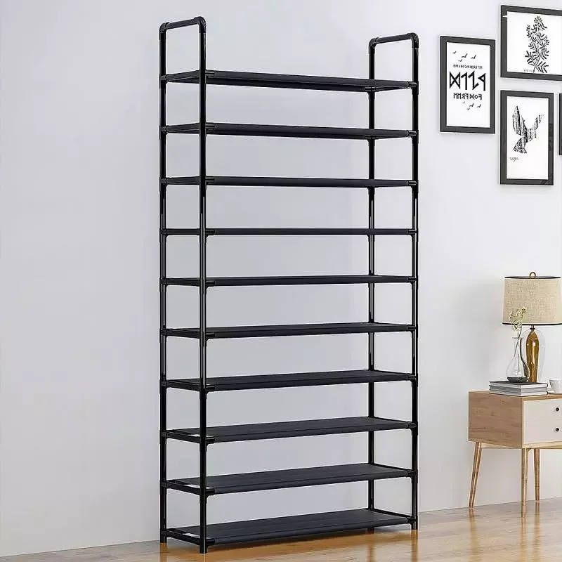 

10-layer Shoe Rack Standing Living Bedroom Modern Solid Storage Shelf Home Organizer Shelves Metal DIY Aluminum Cabinets HWC