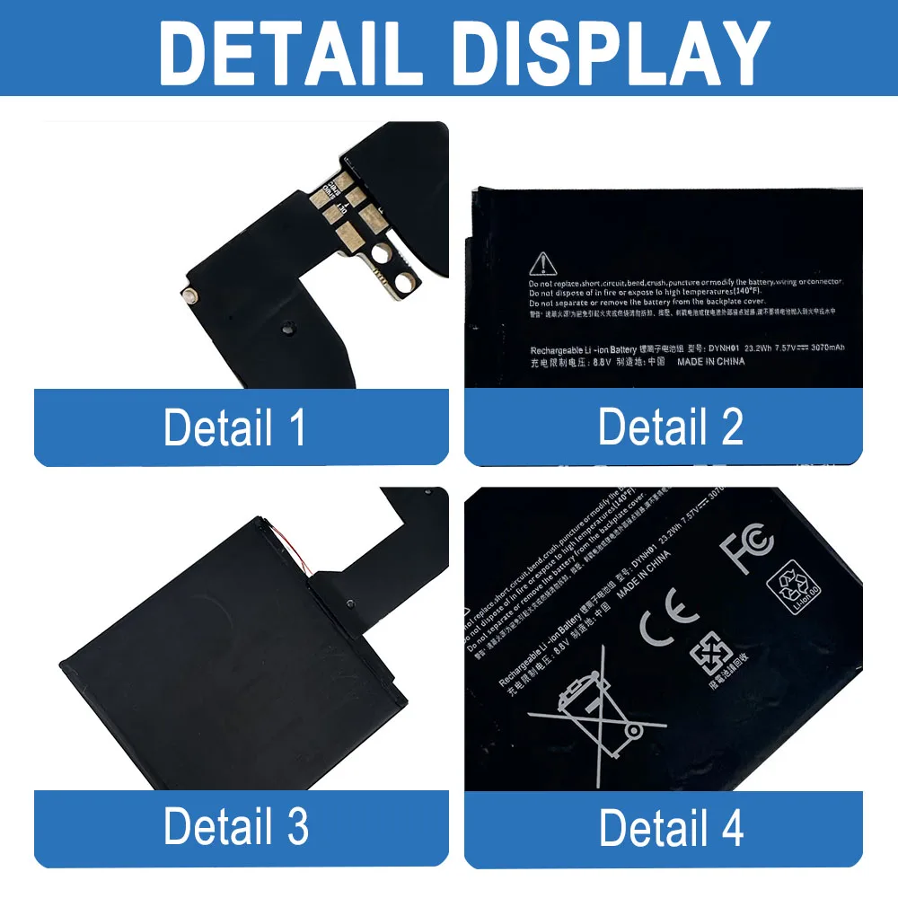 Фото Аккумулятор для ноутбука DYNH01 7.57V 23.2Wh 3070mAh для Microsoft Surface Book 2 15