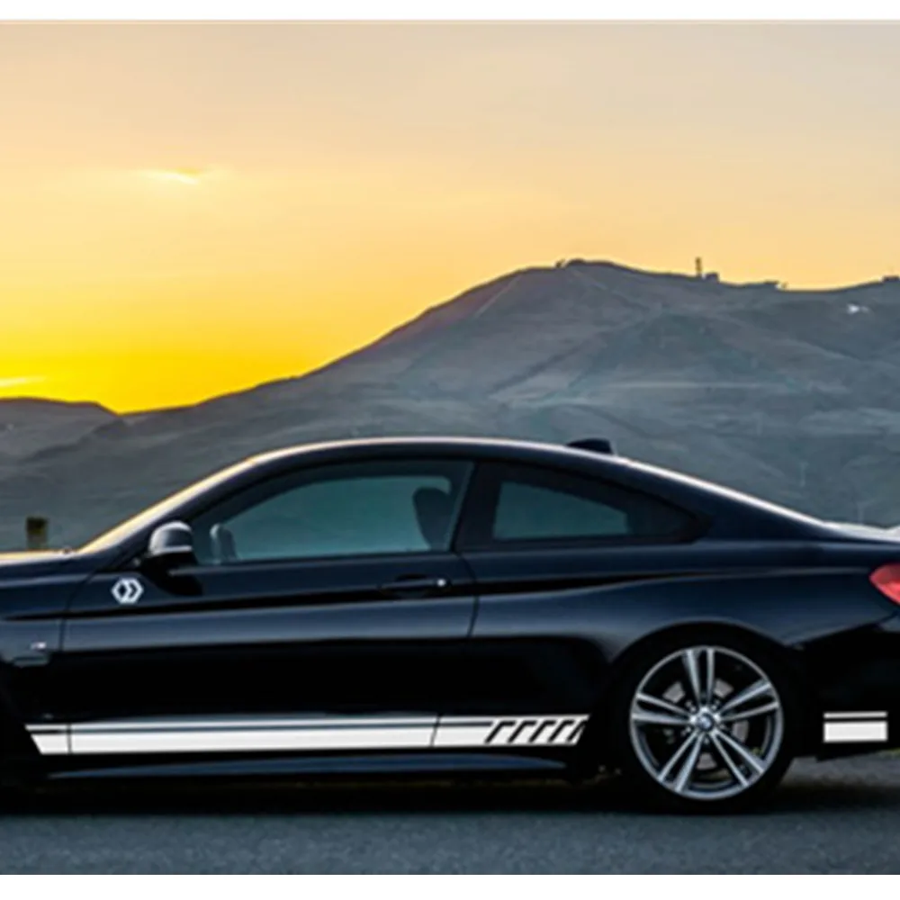 

2pcs Stylish Car Decals Stickers Door Side Stripe Decal Vinyl Sticker Sport Racing Auto Tuning Vehicle Auto Accessories