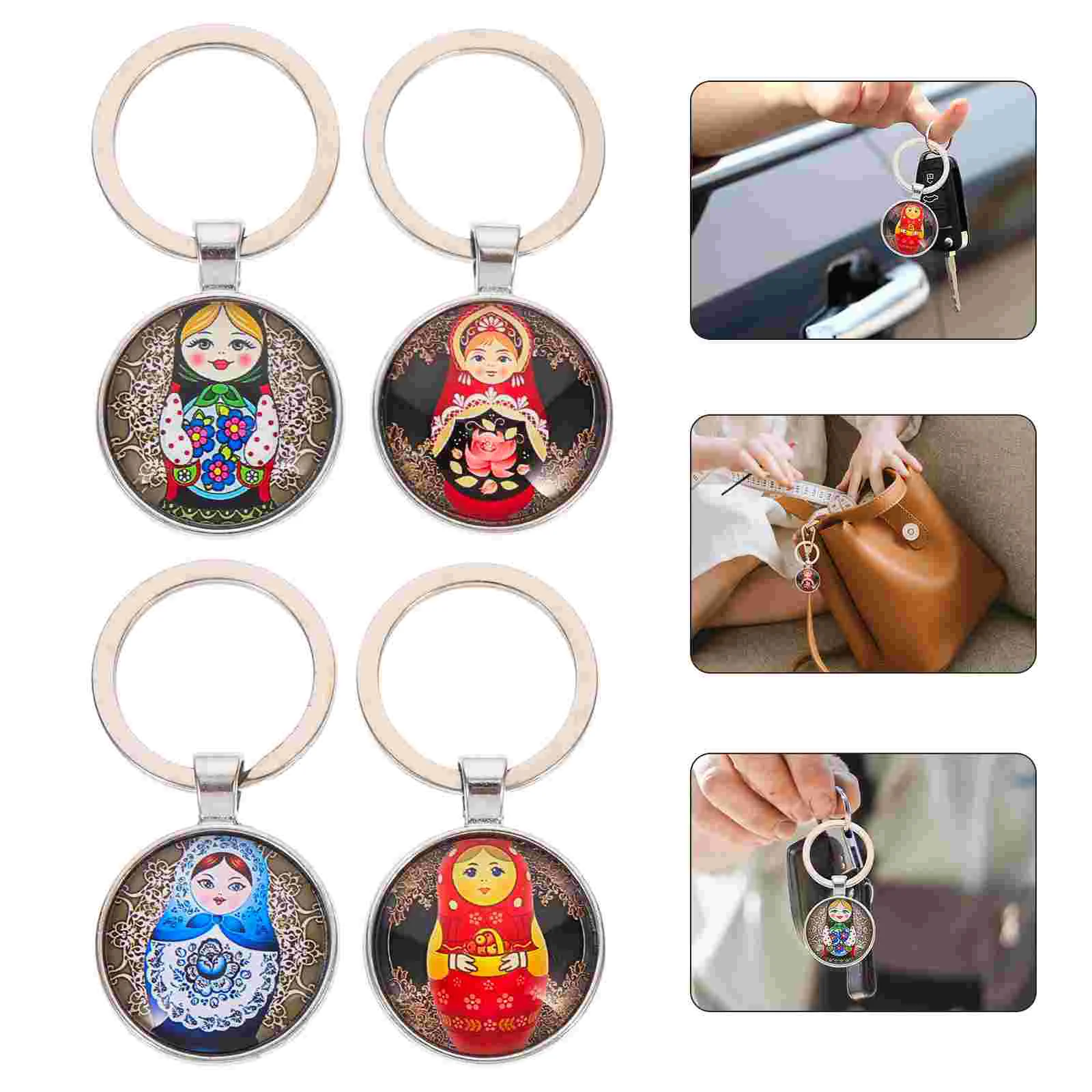 

Key Chain Russian Nestingpendant Keychain Metal Rings Keyringsdecorations