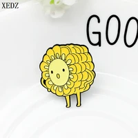 cartoon corncob enamel brooch personality lapel badge cute corn cereal men and women pins fashion jewelry clothes bag accessorie
